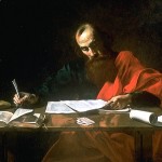 San Pablo escribiendo sus epístolas (obra del siglo XVII).