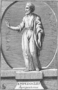 Grabado de Empédocles de Agrigento, filósofo y político griego.