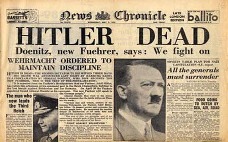 El cadáver de Adolf Hitler.