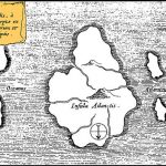 Mapa del científico y erudito Athanasius Kircher mostrando una supuesta ubicación de la Atlántida. (‘Mundus Subterraneus’, 1669).