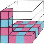 Representación gráfica del volumen de un cubo de 4 cm de arista.