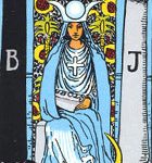 La sacerdotisa, según el tarot Rider-Waite.